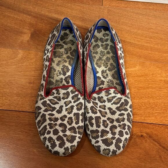 Rothys Mocha Spot Animal Leopard Print Round Toe Flat Shoe‎ Loafers Size 8 main image 2